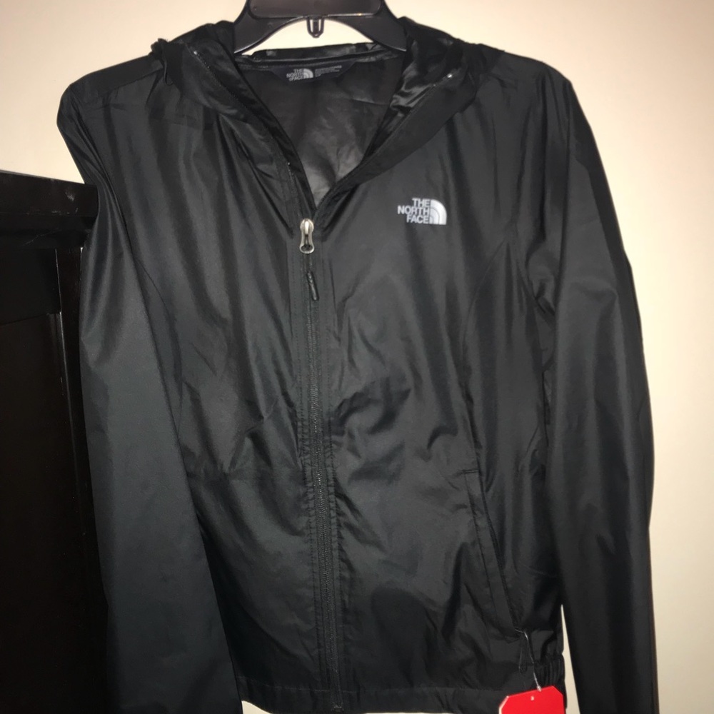 NWT SM black NorthFace rain jacket zip hoodie